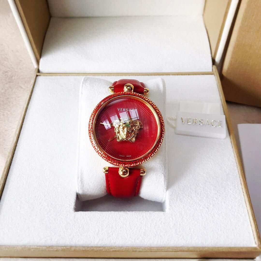  Shop Authentic Versace Palazzo Empire Red Dial Red Leather Strap Watch for Women - VCO120017 - Luxxuri