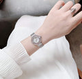 Guess Dream Crystals Silver Dial Silver Mesh Strap Watch For Women - GW0550L1