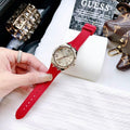  Shop Authentic Guess Cosmo Diamonds Gold Dial Red Rubber Strap Watch for Women - GW0034L6 - Luxxuri