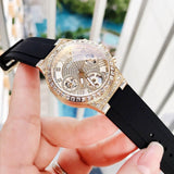  Shop Authentic Guess Moonlight Crystals Silver Dial Black Silicone Strap Watch For Women - GW0257L1 - Luxxuri