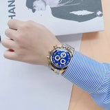  Shop Authentic Versace V-Ray Chronograph Quartz Blue Dial Two Tone Steel Strap Watch For Men - VE2I01021 - Luxxuri