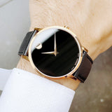  Shop Authentic Movado Museum Classic Black Dial Black Leather Strap Watch for Men - 0607196 - Luxxuri
