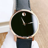 Shop Authentic Movado Museum Classic Black Dial Black Leather Strap Watch for Men - 0607196 - Luxxuri