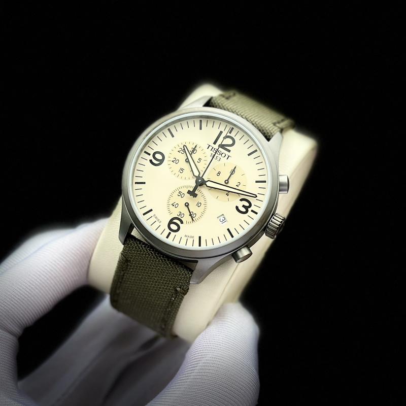  Shop Authentic Tissot T Sport Chrono XL Beige Dial Green Nylon Strap Watch for Men - T116.617.37.267.00 - Luxxuri