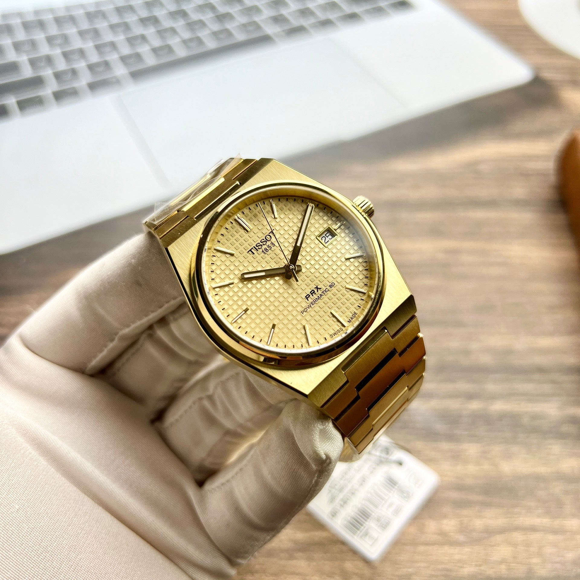  Shop Authentic Tissot PRX Powermatic 80 Gold Dial Gold Steel Strap Watch for Men - T137.407.33.021.00 - Luxxuri