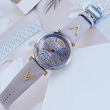  Shop Authentic Versace V-Twist Quartz Purple Dial Purple Leather Strap Watch for Women - VELS00219 - Luxxuri