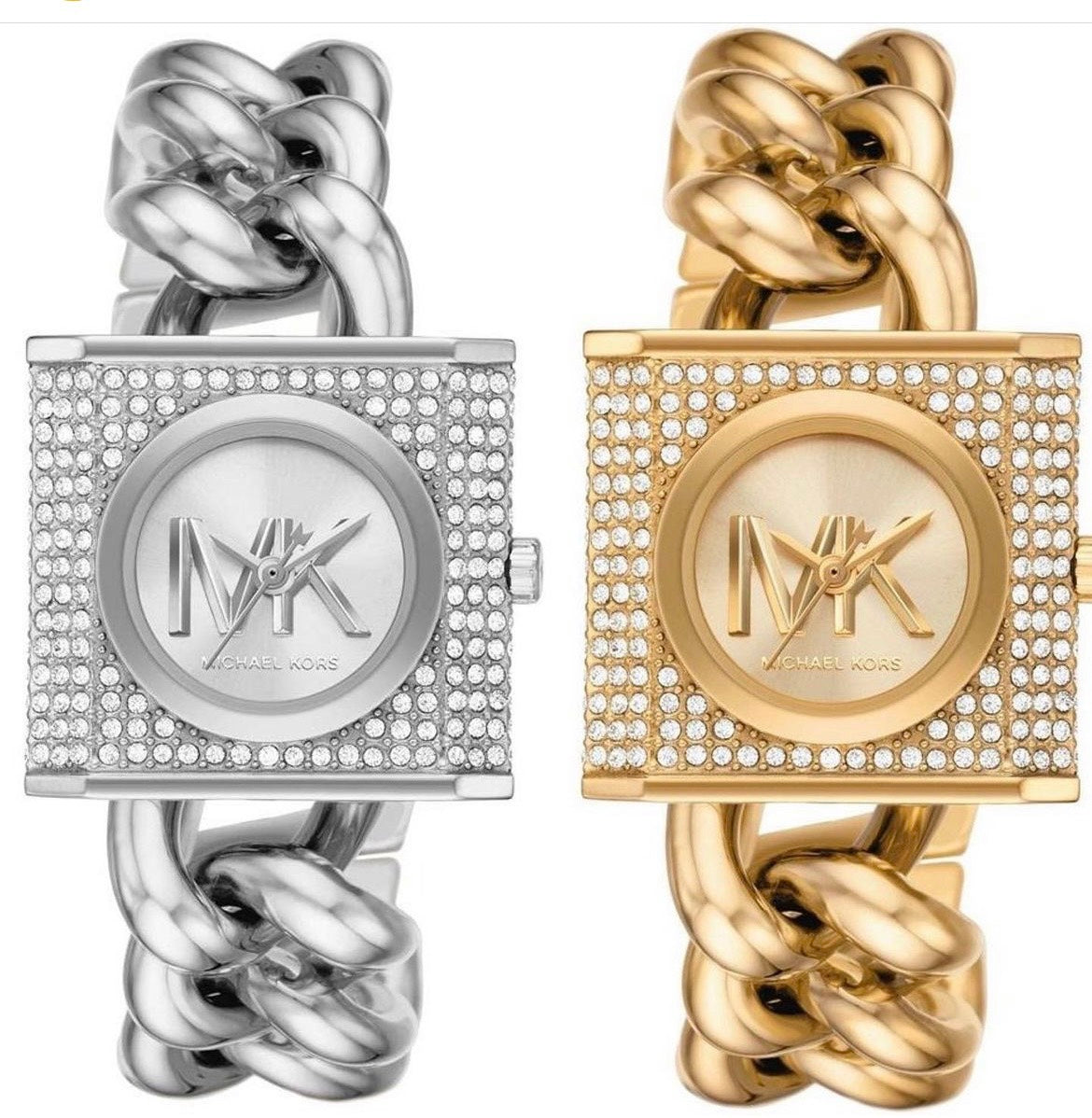  Shop Authentic Michael Kors Chain Lock Pave Gold Dial Gold Steel Strap Watch For Women - MK4711 - Luxxuri