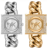  Shop Authentic Michael Kors Chain Lock Pave Silver Dial Silver Steel Strap Watch For Women - MK4718 - Luxxuri