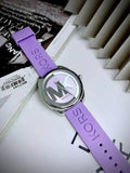  Shop Authentic Michael Kors Janelle Three Hand Purple Dial Purple Rubber Strap Watch For Women - MK7143 - Luxxuri