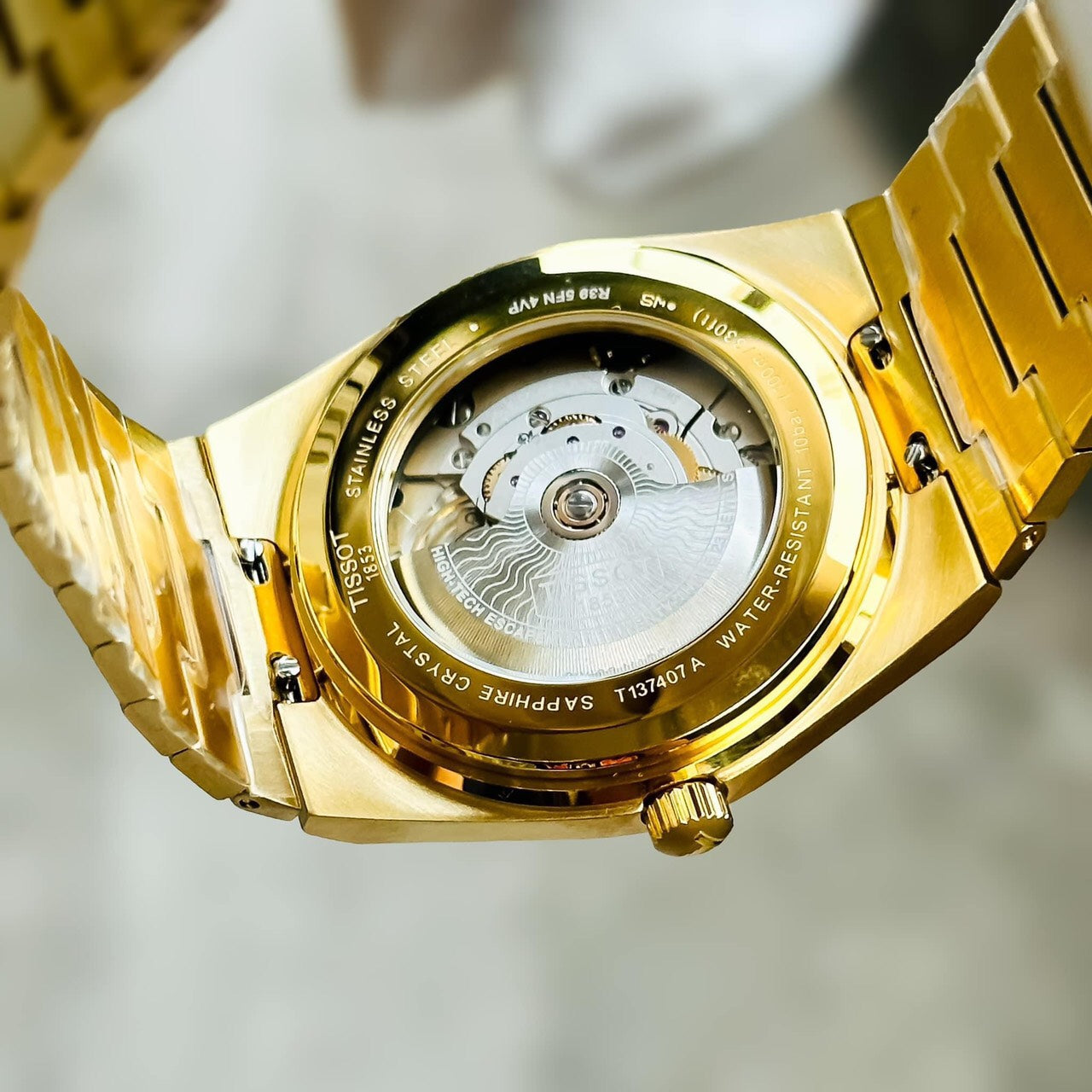  Shop Authentic Tissot PRX Powermatic 80 Gold Dial Gold Steel Strap Watch for Men - T137.407.33.021.00 - Luxxuri