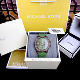  Shop Authentic Michael Kors Mini Pilot Chronograph Green Dial Green Silicone Strap Watch For Women - MK7421 - Luxxuri