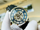  Shop Authentic Fossil Townsman Automatic Skeleton Blue Dial Black Leather Strap Watch for Men - ME3200 - Luxxuri