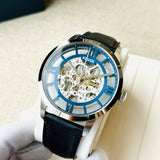  Shop Authentic Fossil Townsman Automatic Skeleton Blue Dial Black Leather Strap Watch for Men - ME3200 - Luxxuri