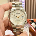  Shop Authentic Citizen Tsuyosa Automatic Oatmeal White Dial Silver Steel Strap Watch For Men - NJ0151-88W - Luxxuri