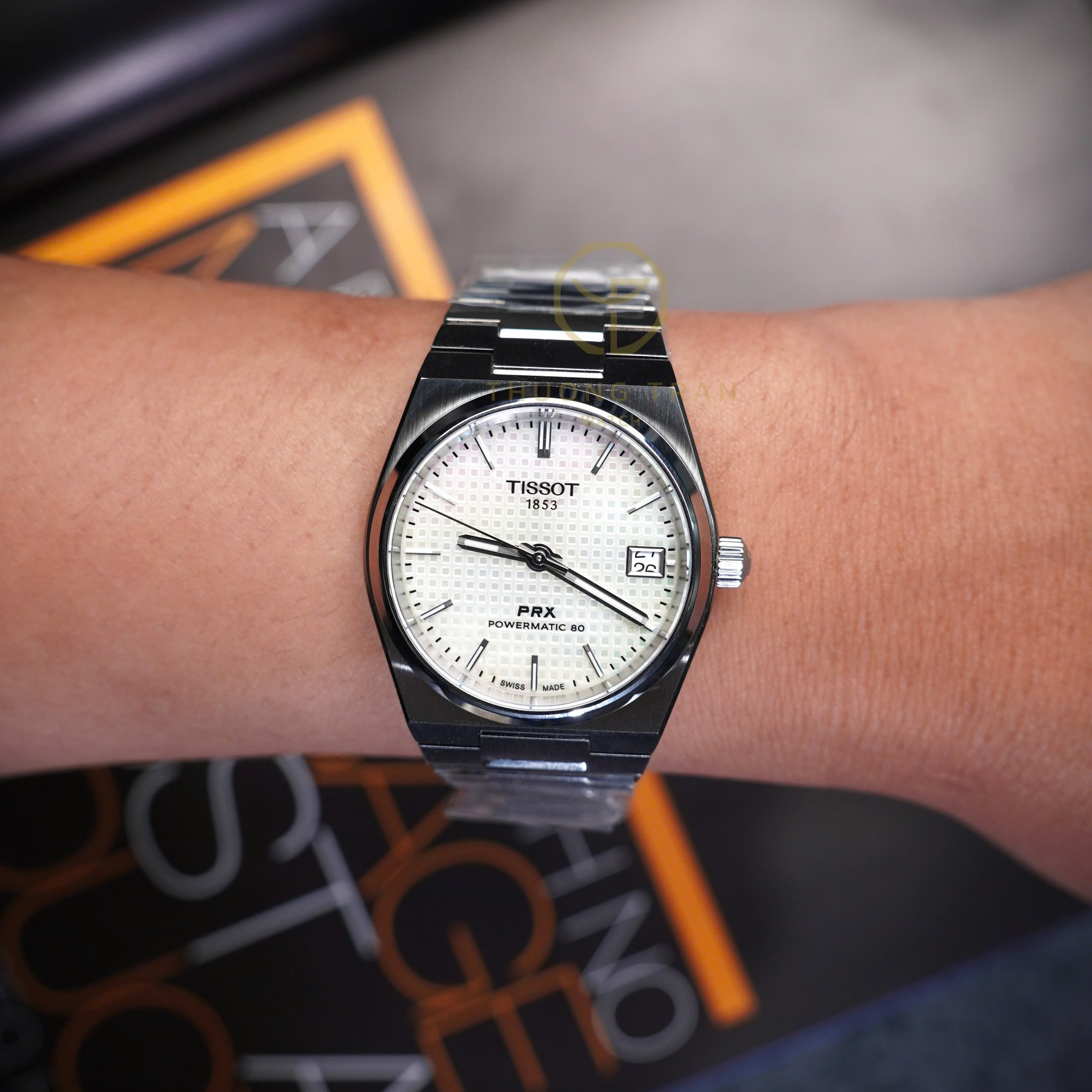 Tissot PRX Powermatic 80 White Dial Silver Steel Strap Watch for Men - T137.207.11.111.00