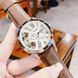  Shop Authentic Fossil Grant Twist Multi-Function White Dial Brown Leather Strap Watch for Men - ME1144 - Luxxuri