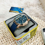  Shop Authentic Fossil Grant Twist Multifunction Blue Dial Blue Leather Strap Watch for Men - ME1162 - Luxxuri