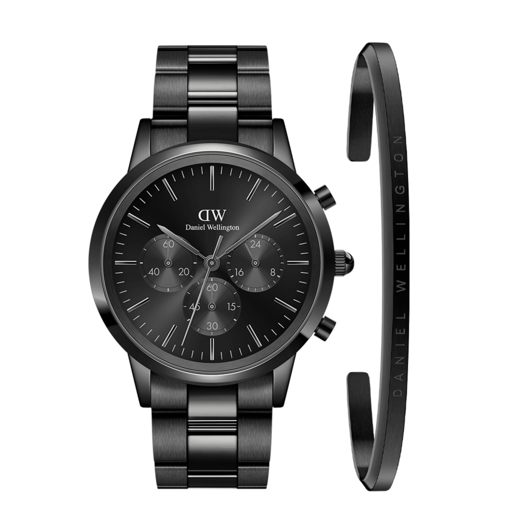  Shop Authentic Daniel Wellington Iconic Chronograph Black Dial Black Steel Strap Watch For Men - DW00100642 - Luxxuri
