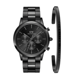  Shop Authentic Daniel Wellington Iconic Chronograph Black Dial Black Steel Strap Watch For Men - DW00100642 - Luxxuri