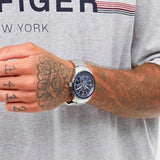  Shop Authentic Tommy Hilfiger Austin Blue Dial Silver Steel Strap Watch for Men - 1791640 - Luxxuri