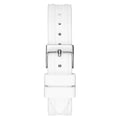 Guess Sparkling Silver Dial White Rubber Strap Watch For Women - GW0032L1