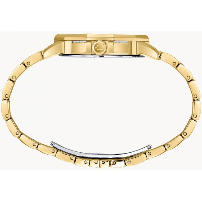  Shop Authentic Bulova Crystal Collection Octova White Dial Gold Steel Strap Watch for Men - 98C126 - Luxxuri