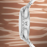  Shop Authentic Michael Kors Liliane Three Hand Mother of Pearl White Dial Silver Steel Strap Watch For Women - MK4556 - Luxxuri