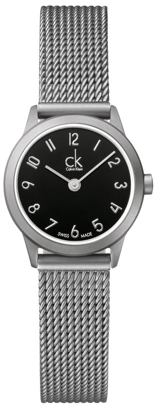  Shop Authentic Calvin Klein Minimal Black Dial Silver Mesh Bracelet Watch for Women - K3M53151 - Luxxuri