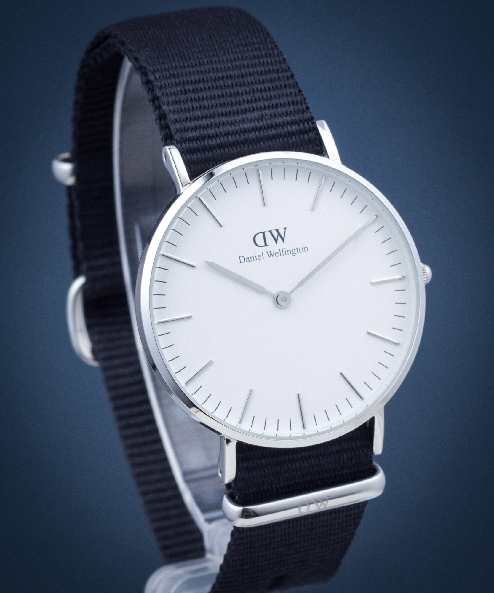  Shop Authentic Daniel Wellington Classic Cornwall White Dial Black Nylon Strap Watch For Men - DW00100260 - Luxxuri