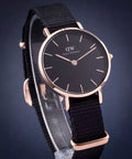  Shop Authentic Daniel Wellington Petite Cornwall Black Dial Black Nylon Strap Watch for Women - DW00100247 - Luxxuri