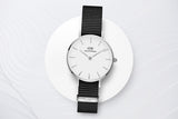  Shop Authentic Daniel Wellington Classic Petite Cornwall White Dial Black Nylon Strap Watch For Women - DW00100252 - Luxxuri