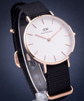  Shop Authentic Daniel Wellington Classic Petite Cornwall White Dial Green NATO Strap Watch For Women - DW00100253 - Luxxuri