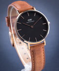  Shop Authentic Daniel Wellington Classic Petite Durham Black Dial Brown Leather Strap Watch For Women - DW00100166 - Luxxuri
