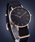  Shop Authentic Daniel Wellington Classic Petite Cornwall Black Dial Black NATO Strap Watch For Women - DW00100215 - Luxxuri