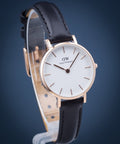  Shop Authentic Daniel Wellington Classic Petite Sheffield White Dial Black Leather Strap Watch For Women - DW00100230 - Luxxuri