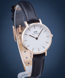  Shop Authentic Daniel Wellington Classic Petite Sheffield White Dial Black Leather Strap Watch For Women - DW00100230 - Luxxuri