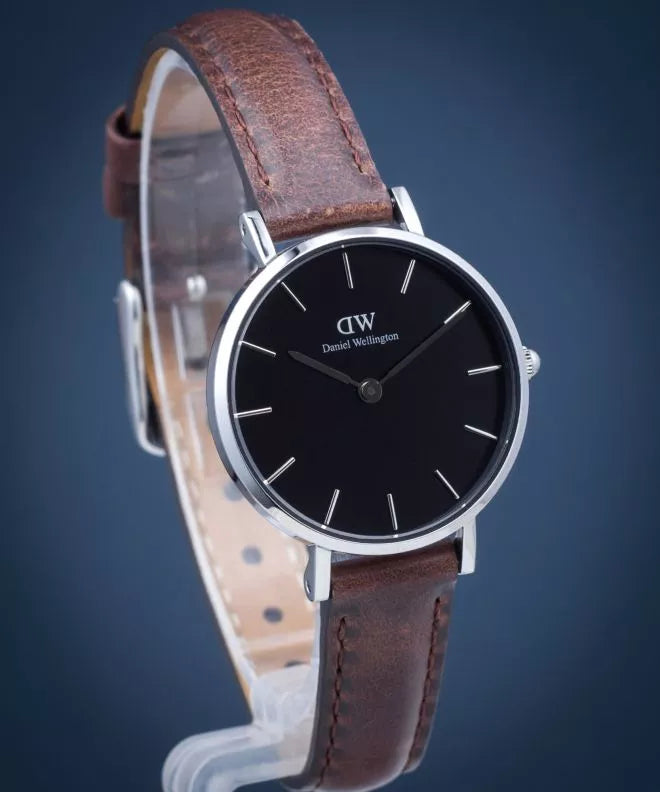  Shop Authentic Daniel Wellington Classic Petite Bristol Black Dial Brown Leather Strap Watch For Women - DW00100233 - Luxxuri