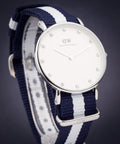  Shop Authentic Daniel Wellington Classy Glasgow White Dial Two Tone Nylon Strap Watch For Women - DW00100082 - Luxxuri