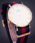  Shop Authentic Daniel Wellington Classic Oxford White Dial Two Tone NATO Strap Watch For Women - DW00100029 - Luxxuri