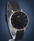  Shop Authentic Daniel Wellington Petite Ashfield Black Dial Black Mesh Strap Watch for Women - DW00100307 - Luxxuri
