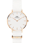  Shop Authentic Daniel Wellington Classic Petite Dover White Dial White Nylon Strap Watch For Women - DW00100311 - Luxxuri