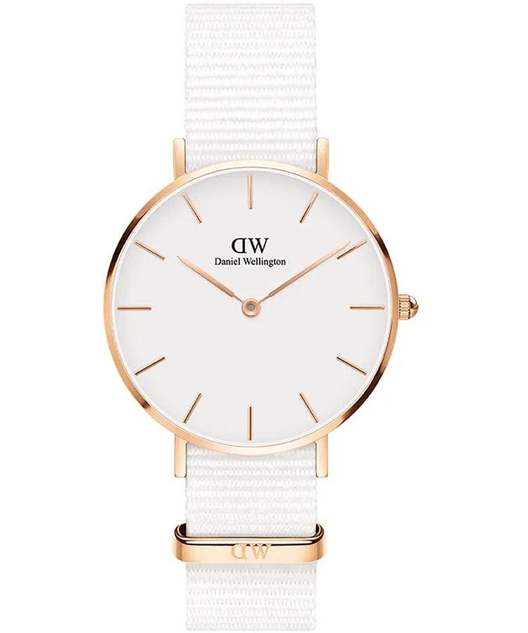  Shop Authentic Daniel Wellington Classic Petite Dover White Dial White Nylon Strap Watch For Women - DW00100311 - Luxxuri