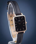  Shop Authentic Daniel Wellington Quadro Sheffield Black Dial Black Leather Strap Watch For Women - DW00100435 - Luxxuri