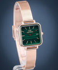  Shop Authentic Daniel Wellington Quadro Studio Green Dial Rose Gold Mesh Strap Watch For Women - DW00100520 - Luxxuri