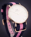  Shop Authentic Daniel Wellington Classic Winchester White Dial Three Tone Nylon Strap Watch For Women - DW00100033 - Luxxuri