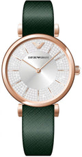  Shop Authentic Emporio Armani Pro Planet Analog Silver Dial Green Leather Strap Watch For Women - AR11517 - Luxxuri