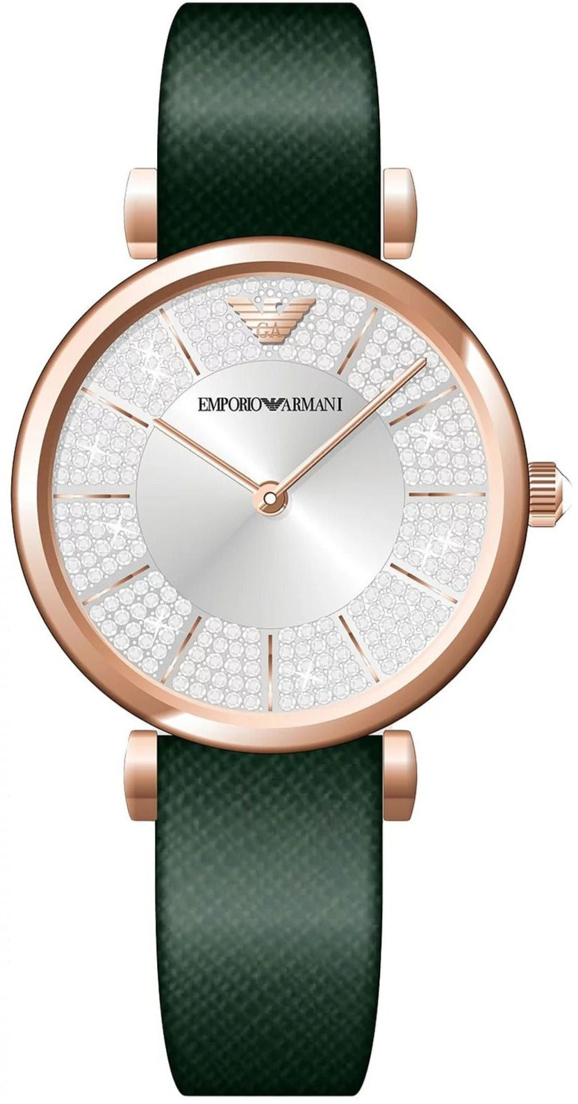  Shop Authentic Emporio Armani Pro Planet Analog Silver Dial Green Leather Strap Watch For Women - AR11517 - Luxxuri