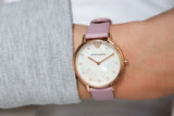  Shop Authentic Emporio Armani Kappa Mother Of Pearl White Dial Pink Leather Strap Watch For Women - AR11130 - Luxxuri