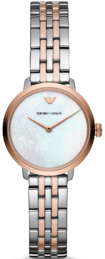  Shop Authentic Emporio Armani Modern Slim Analog Mother of Pearl Dial Two Tone Steel Strap Watch For Women - AR11157 - Luxxuri