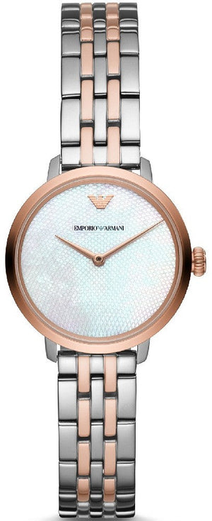  Shop Authentic Emporio Armani Modern Slim Analog Mother of Pearl Dial Two Tone Steel Strap Watch For Women - AR11157 - Luxxuri